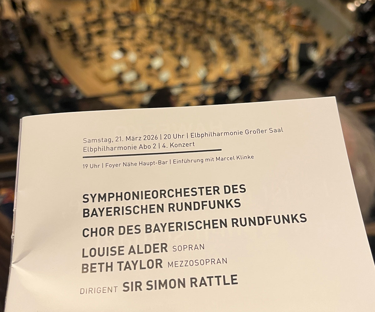 Konzert Elbphilharmonie mit Sir Simon Rattle - www.kultur4all.de
